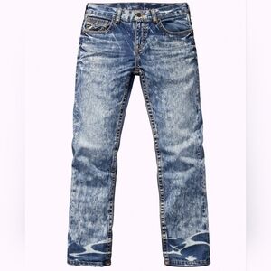 True Religion Geno relaxed slim-fit jeans in an acid wash finish